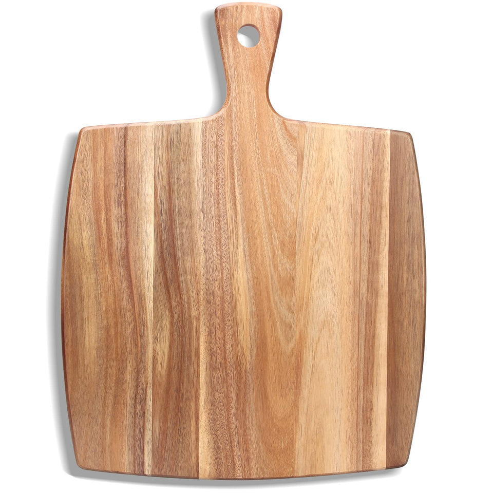 Ayiaren large acacia cutting board with handle, ready for prep and serving on your counter