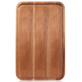 Ayiaren large acacia wood serving tray with a rectangular shape for elegant presentations.