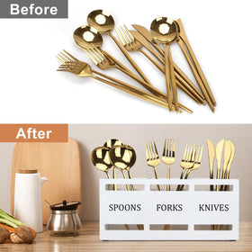 Ayiaren non-slip-flatware-caddy resists sliding on tables and trays.