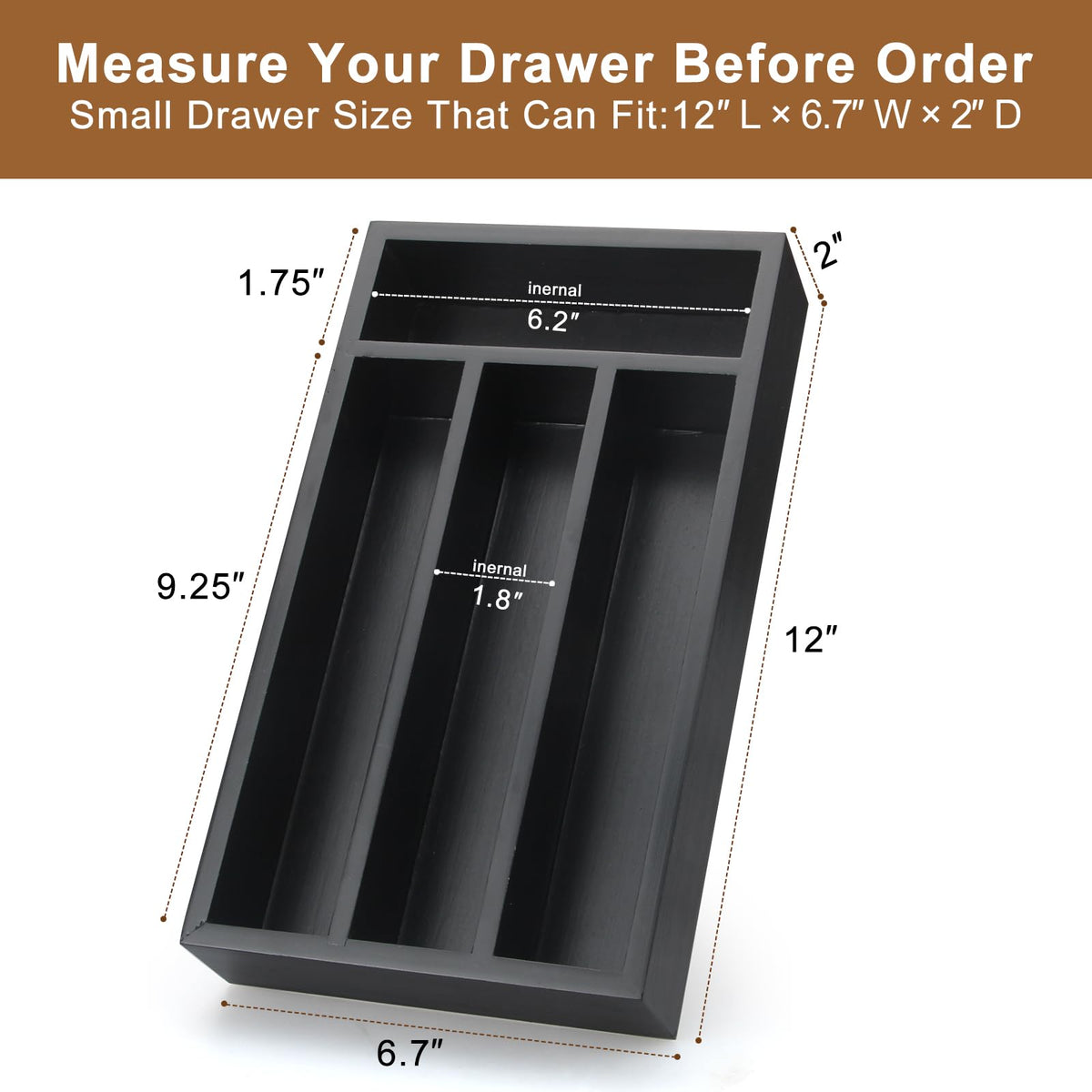 Ayiaren easy-clean tray with natural grain elevates kitchen aesthetics and organization.