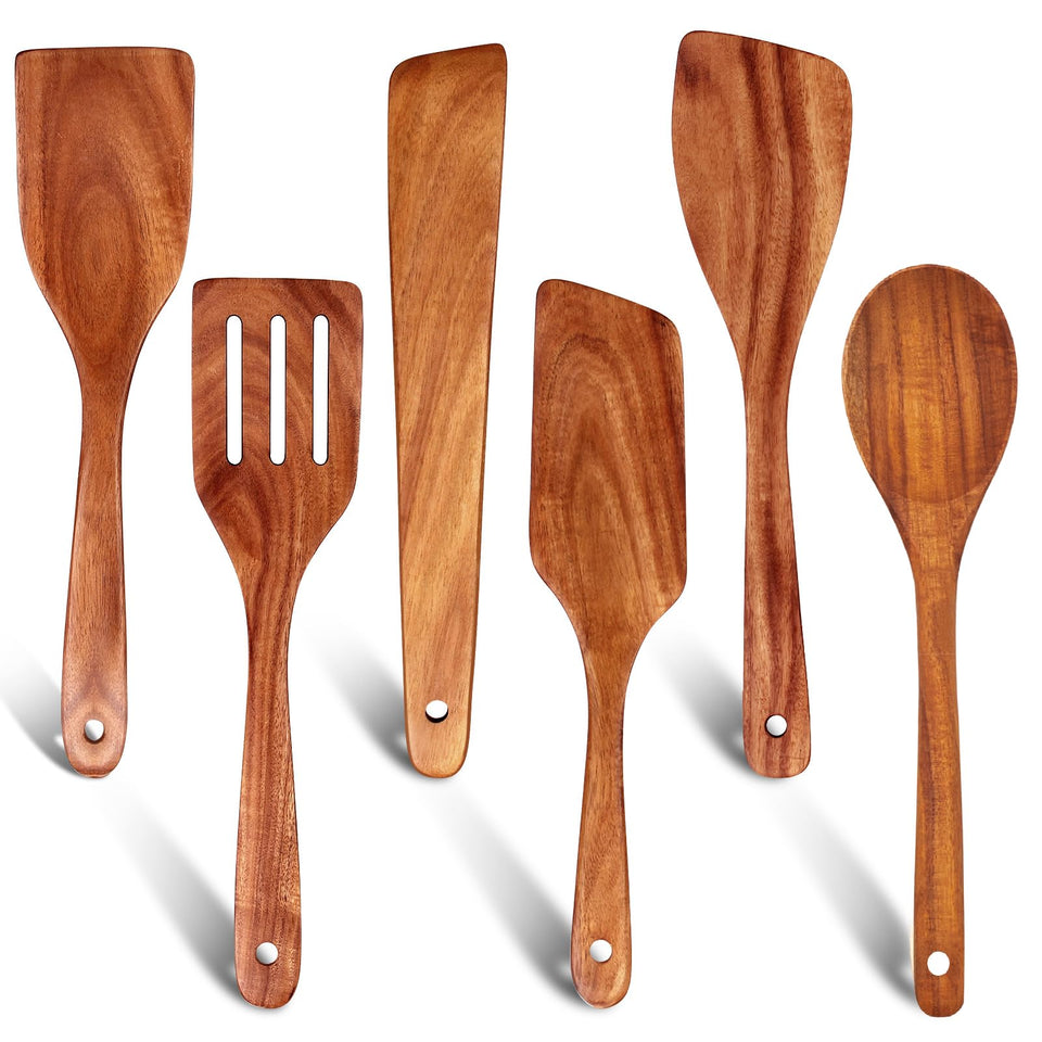 Ayiaren teak right spatula with a smooth finish for easy flipping on nonstick pans
