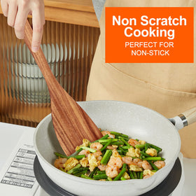 Ayiaren teak scraper spatula ideal for deglazing without scratches