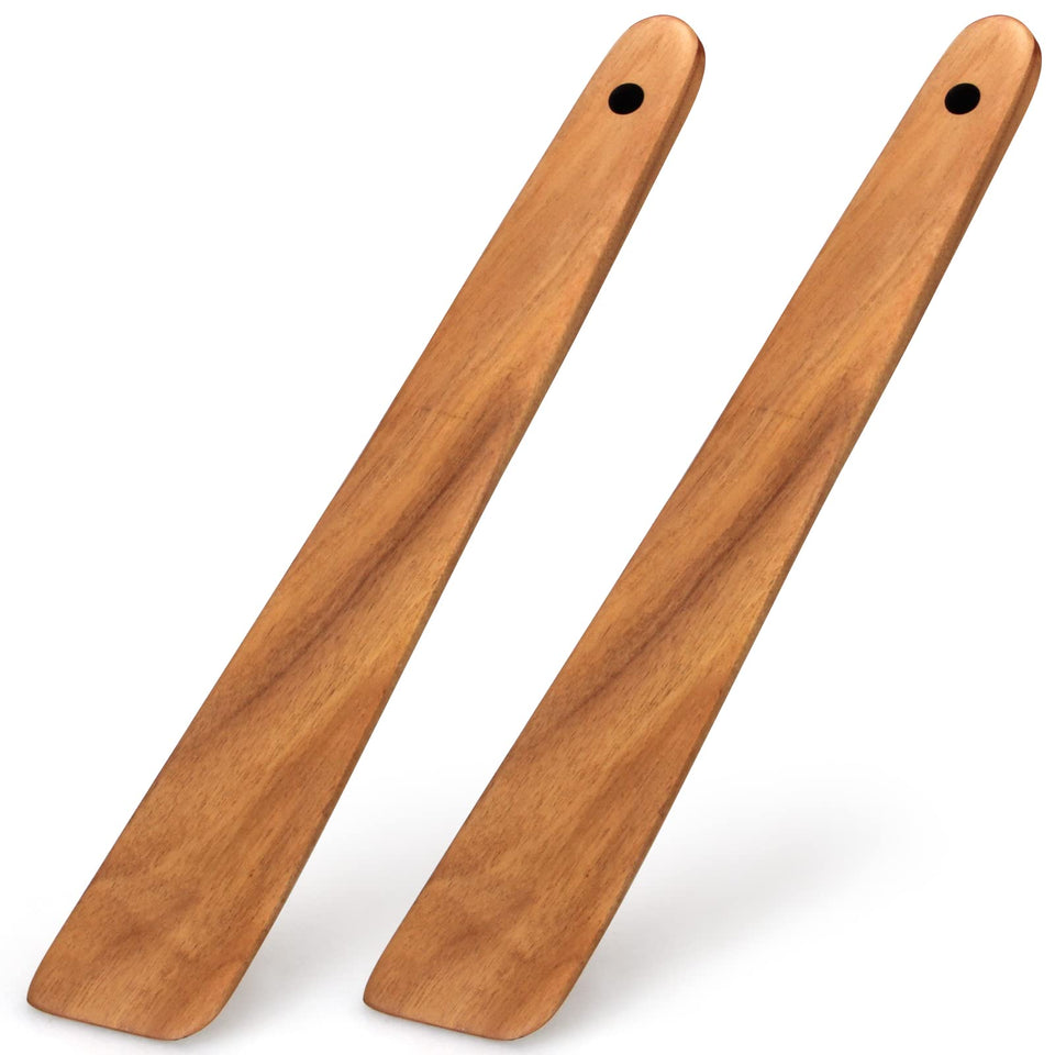 Ayiaren teak-spatula-set-2pcs in kitchen, durable non-toxic utensils for daily cooking