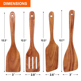 Ayiaren teak spatula turner used for stirring and pancakes.