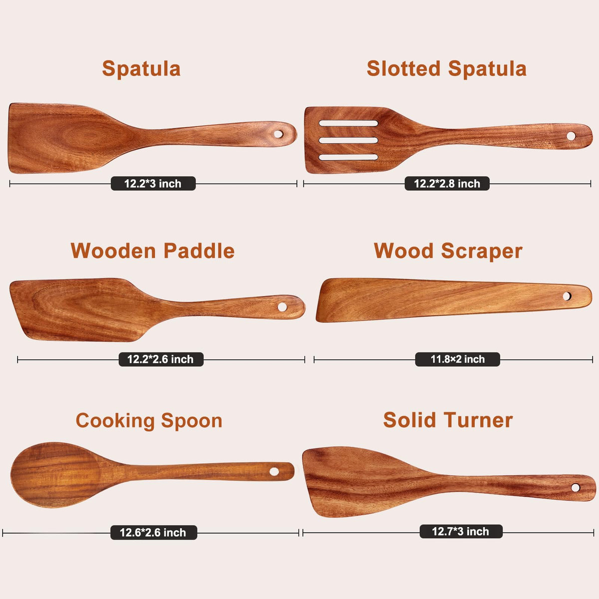 Ayiaren teak cooking spoon offering sturdy control for simmering sauces