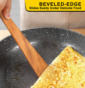 Ayiaren teak-spurtle-kitchen-tools precise scraping and turning