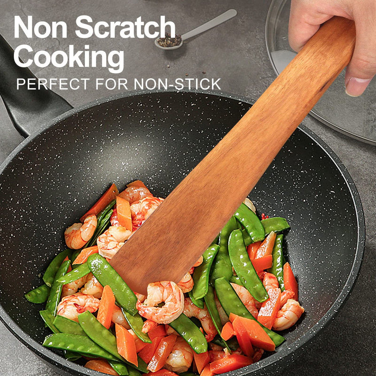 Ayiaren teak-turner-spatula-11-8in flipping eggs and burgers smoothly