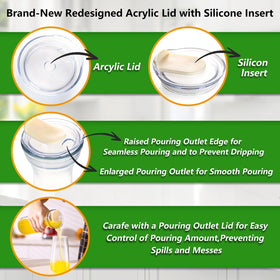 AYL clear glass pitchers with handles, ideal for convenient pouring during gatherings.