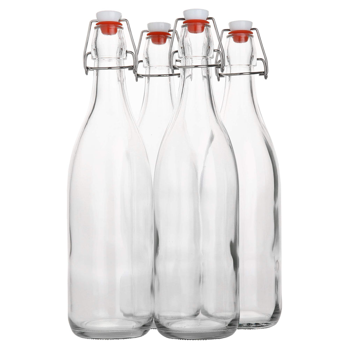 AYL flip-top bottle clear-1l: durable glass for beverages.