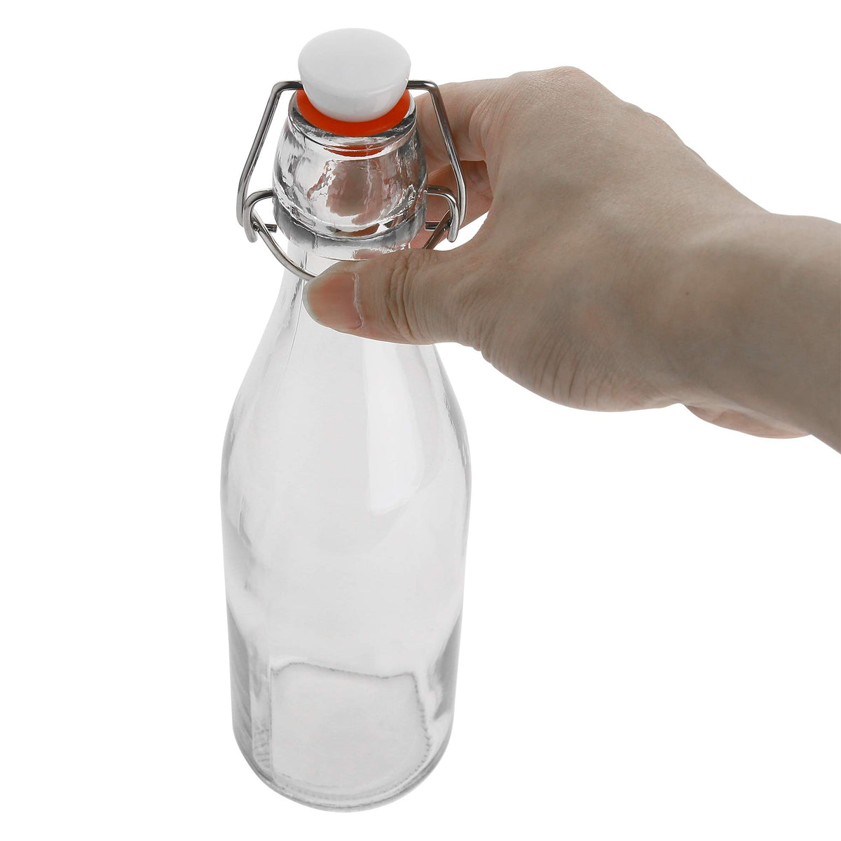 AYL flip-top glass bottle 16oz for oils and vinegars, easy pour and store.