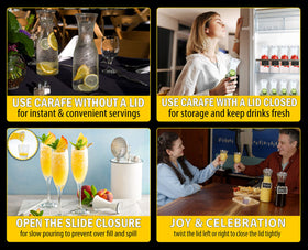 AYL lemonade carafe with lid keeps drinks fresh and ready to serve.