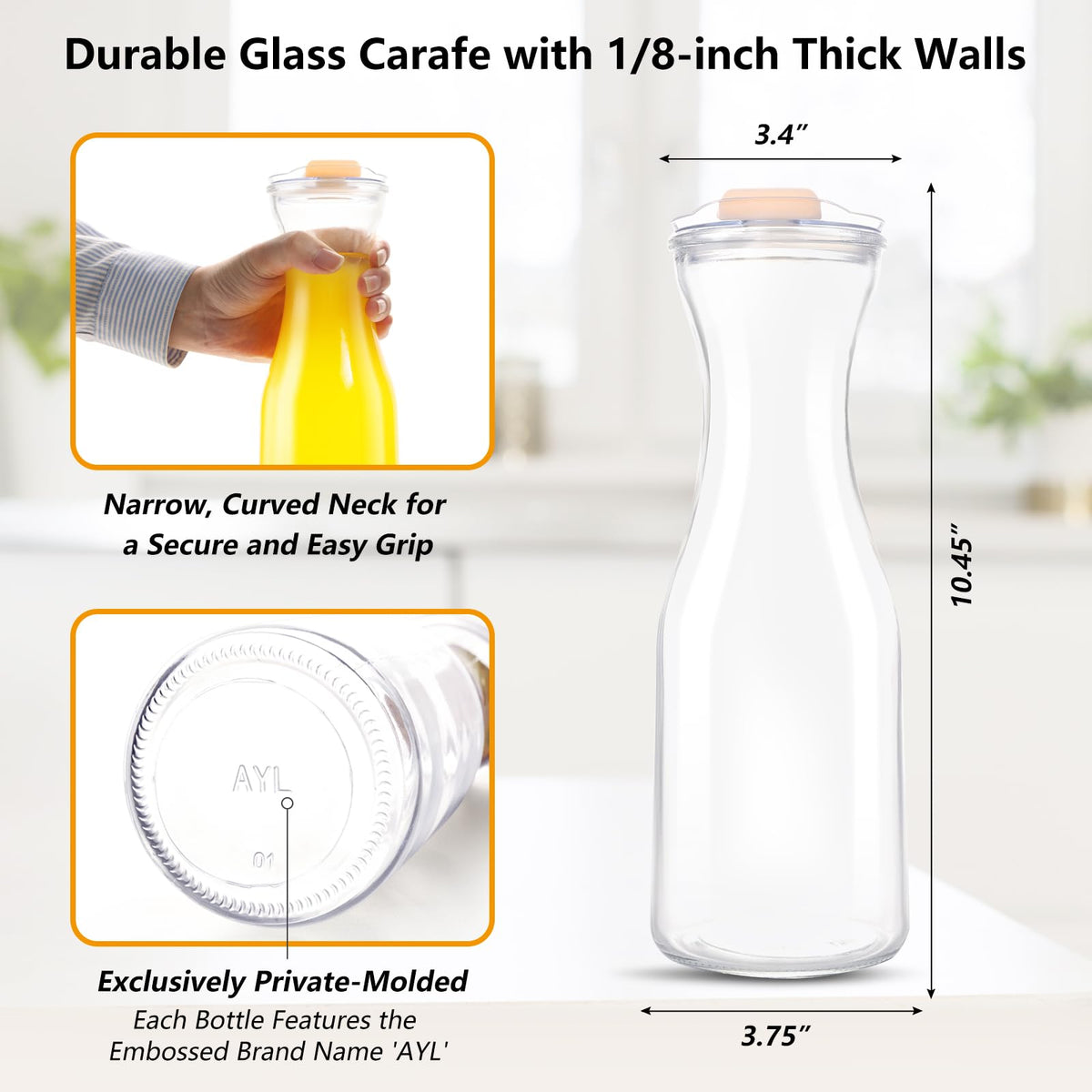 AYL mimosa bar pitcher set enables easy pour for festive brunches.