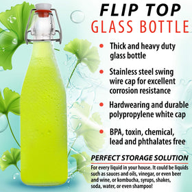 AYL swing-top bottle 16oz leak-proof cap emphasizes freshness and spill protection.