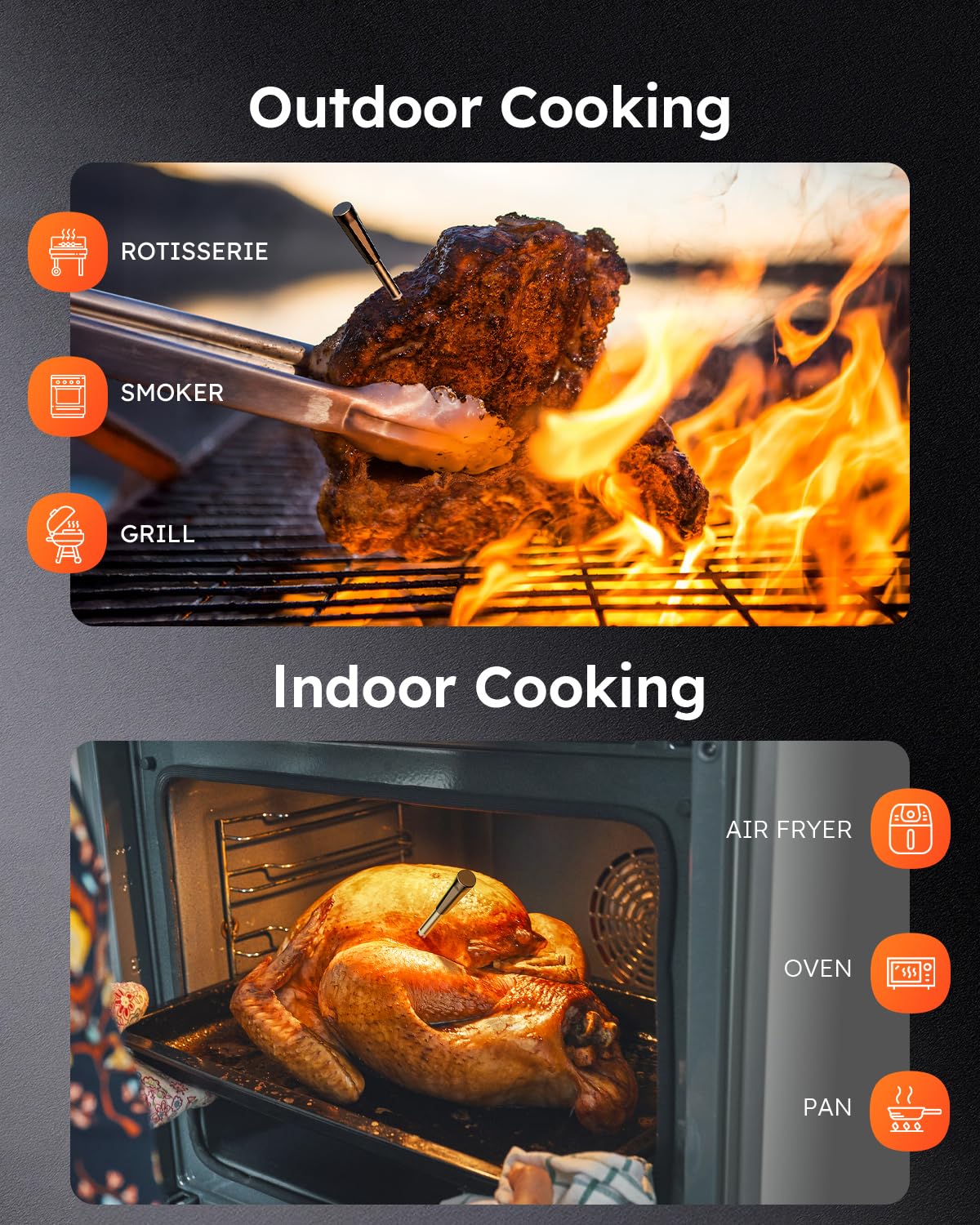 AYMDKI thermometer is fully waterproof and dishwasher-safe for easy cleanup.