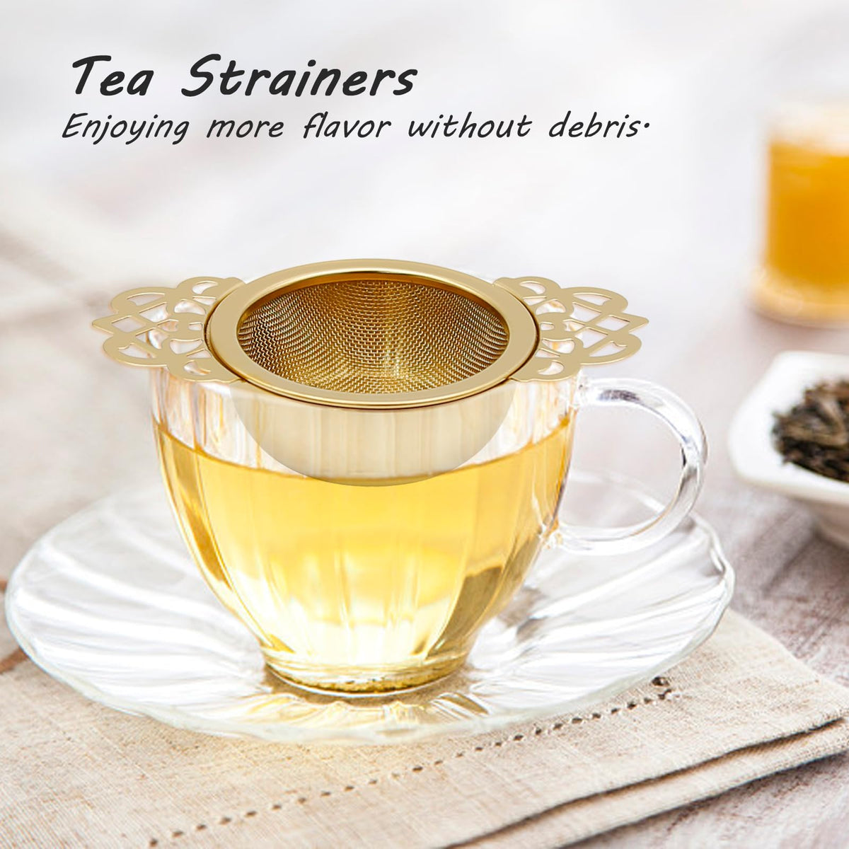 Aynaxcol 304 stainless steel tea filter ensures durable, clean infusions.