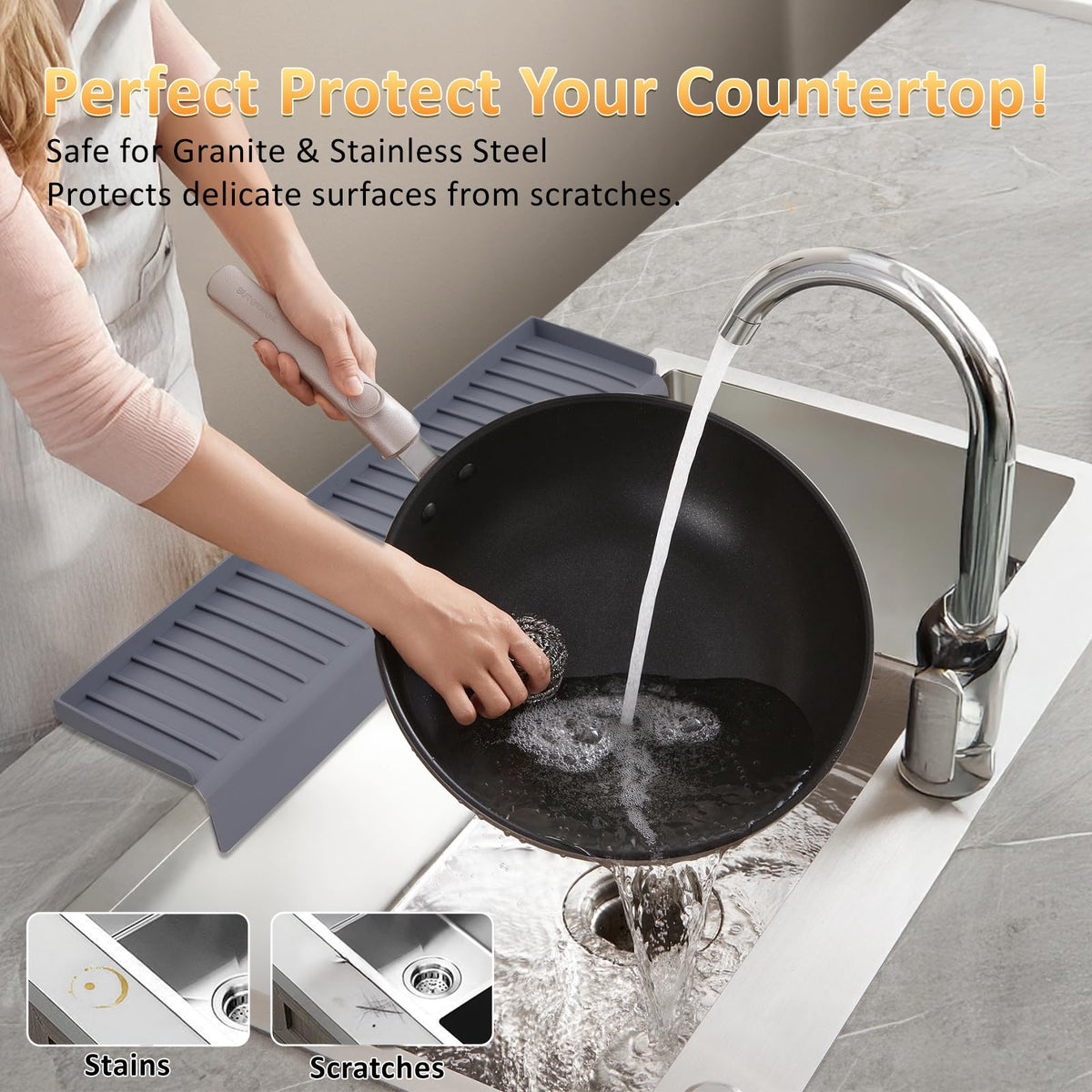 AyNirser 30-inch splash guard fits larger sinks to minimize spillovers and keep surfaces dry