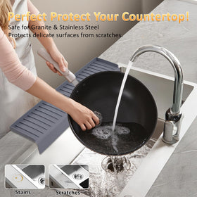 AyNirser 30-inch splash guard fits larger sinks to minimize spillovers and keep surfaces dry