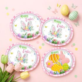 Aysimple bulk Easter plates help host gatherings without washing up.