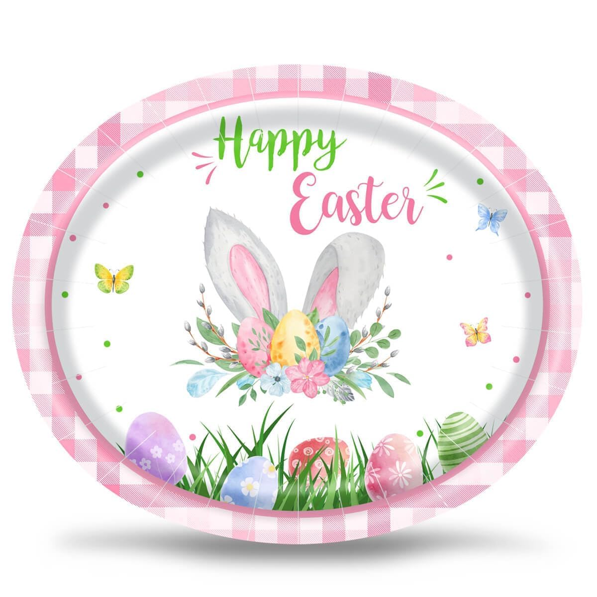 Aysimple Easter oval plates in 12x10in for sturdy serving at gatherings.