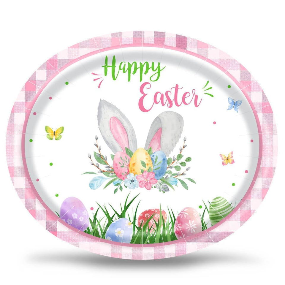 Aysimple Easter oval plates in 12x10in for sturdy serving at gatherings.