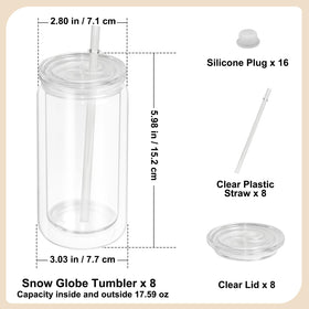 AZEAM snow globe tumbler includes a silicone plug for secure sealing.