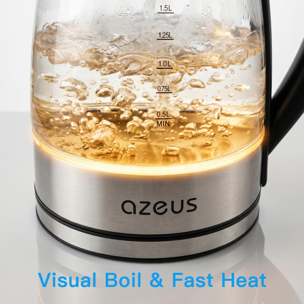 AZEUS 360° swivel base enables easy pouring from any angle.
