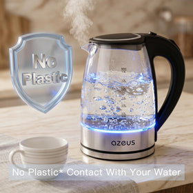 AZEUS 1.8L kettle with auto shut-off for safe, effortless use.