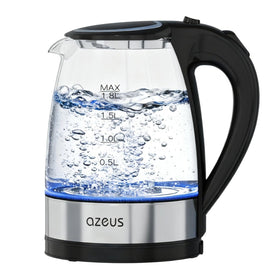 AZEUS fast boil kettle with 1.8L capacity for quick hot water.