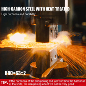 Azhou high-carbon steel with HRC 63 delivers durable edge maintenance.