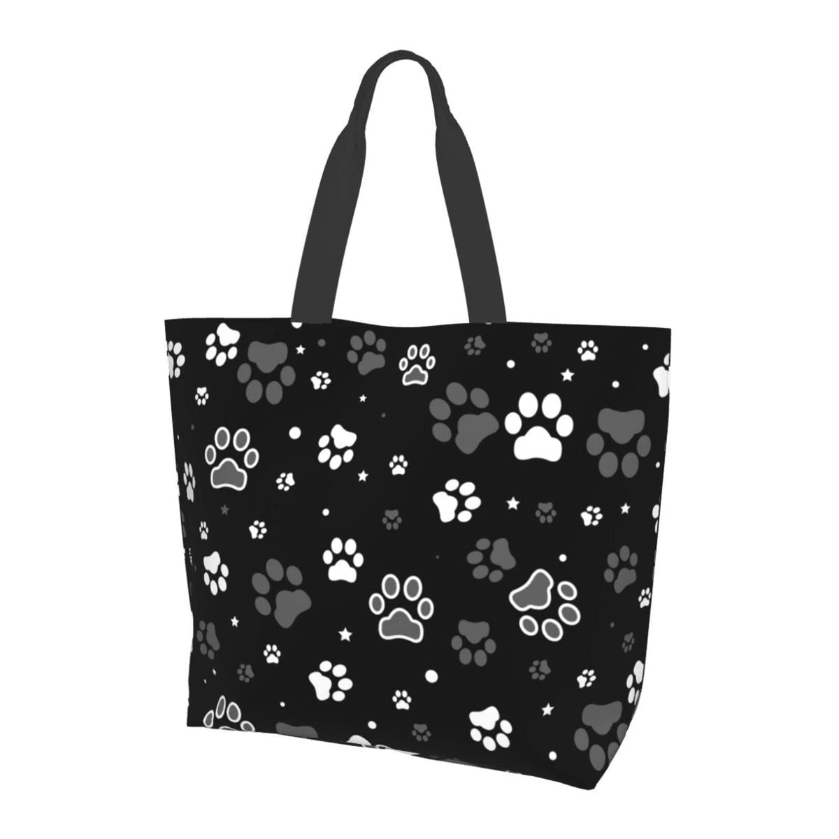 AZJOYLIFE dog paw tote bag front view shows spacious main compartment for daily essentials.