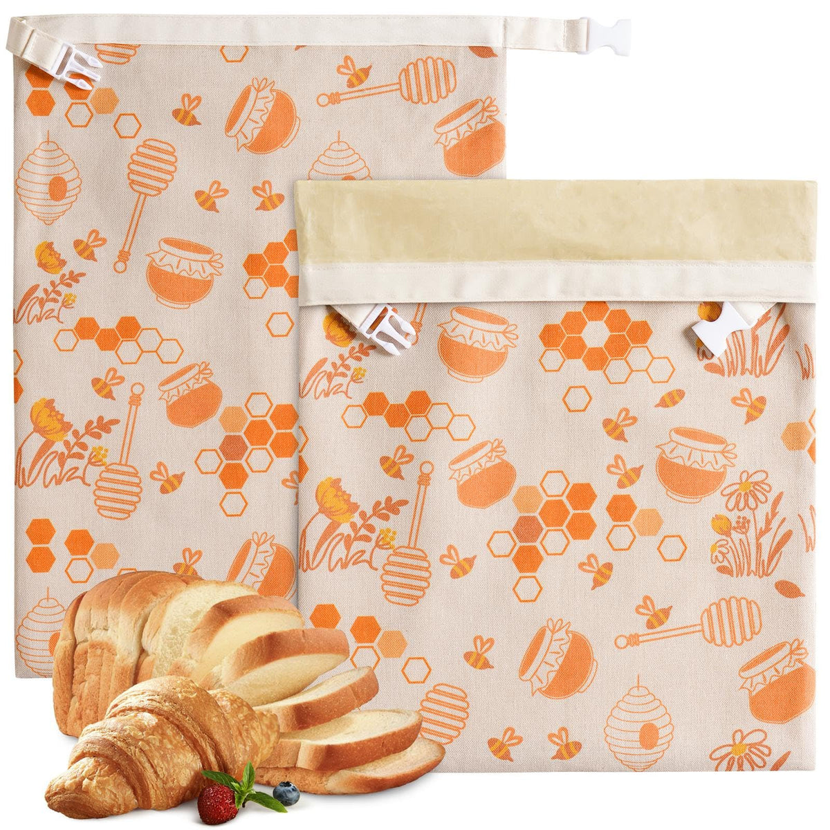AZLTC beeswax bread bag ensemble open shows seal preserving softness