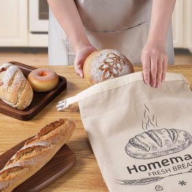 AZLTC bread bag size 17x12.6 inches fits standard loaves.