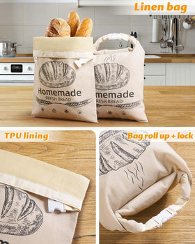 Close-up of AZLTC wax coating on bread bag showing durable seal.