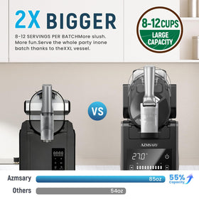 Azmsary no-ice-needed freezing technology allows quick frozen drinks at home.