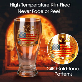 Azrra USA 250th anniversary glasses, 1776-2026, ideal for patriotic toasts.