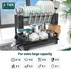 B-Land rack with automatic drainage directs water into the sink.