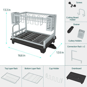 B-Land dish drying rack tool-free assembly demonstrates easy setup.