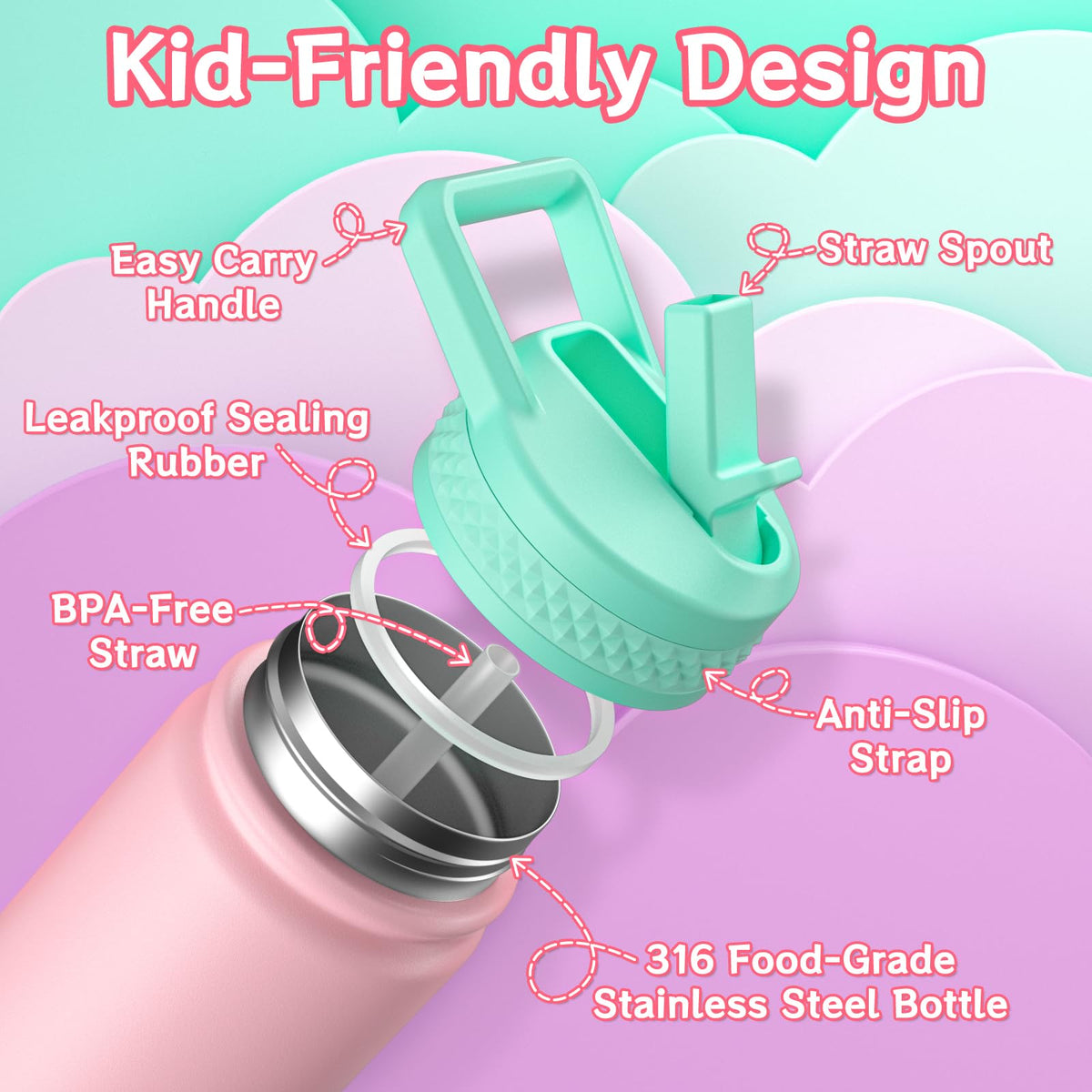 Baab bottle stickers for decorating and personalizing hydration moments.