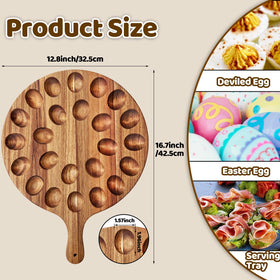 Baaxxango acacia wood egg tray top view showing smooth, durable surface.