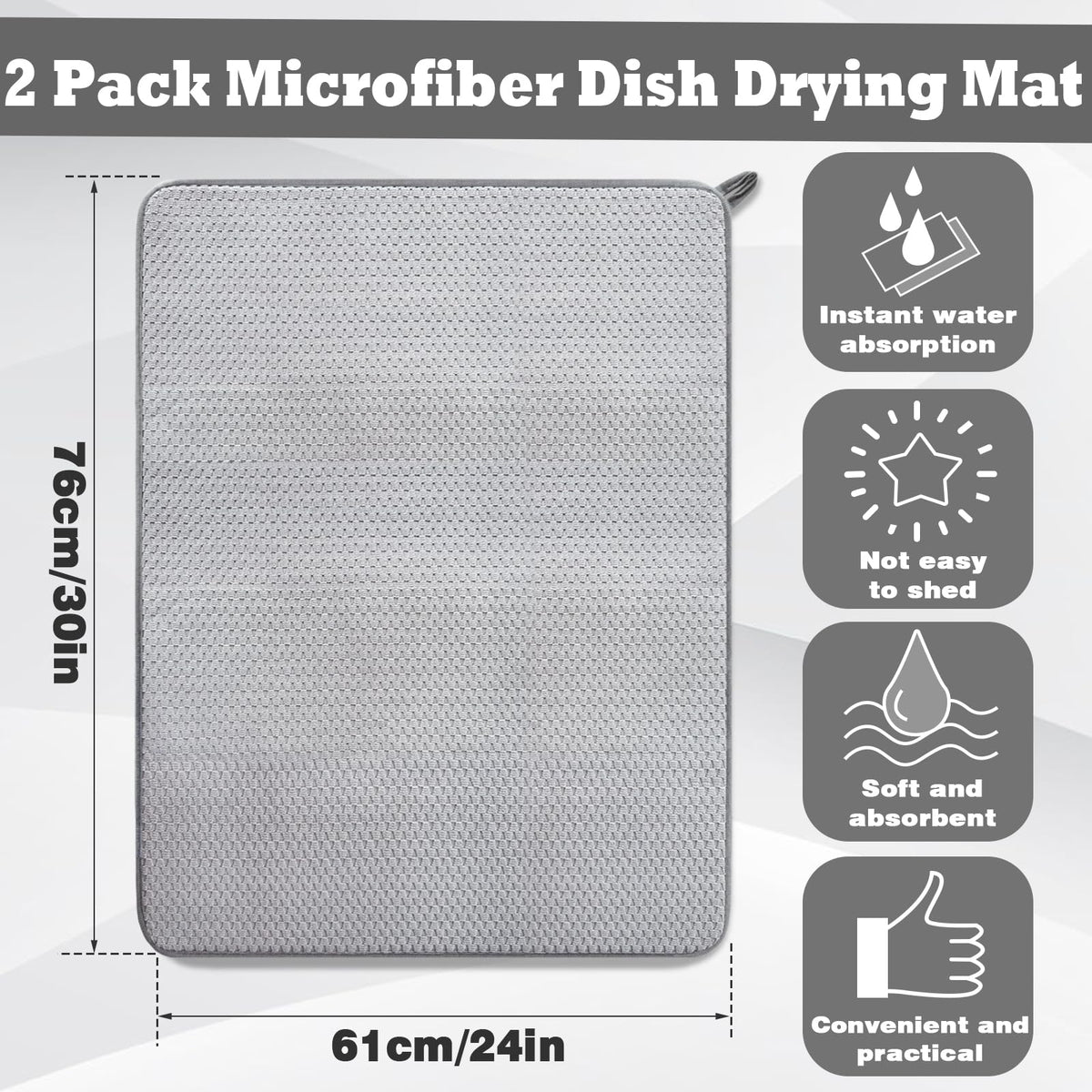 Baaxxango extra-large drying mat fits under appliances to protect countertops.