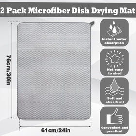 Baaxxango extra-large drying mat fits under appliances to protect countertops.