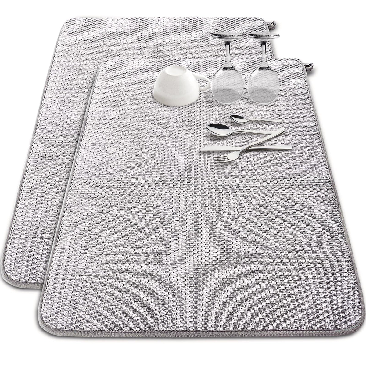 Baaxxango microfiber dish drying mat 30x24 under-counter setup for fast water absorption.