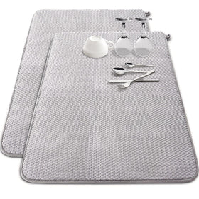 Baaxxango microfiber dish drying mat 30x24 under-counter setup for fast water absorption.