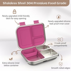 BABHAMNESS bento box interior highlights silicone sauce cup for dressings.