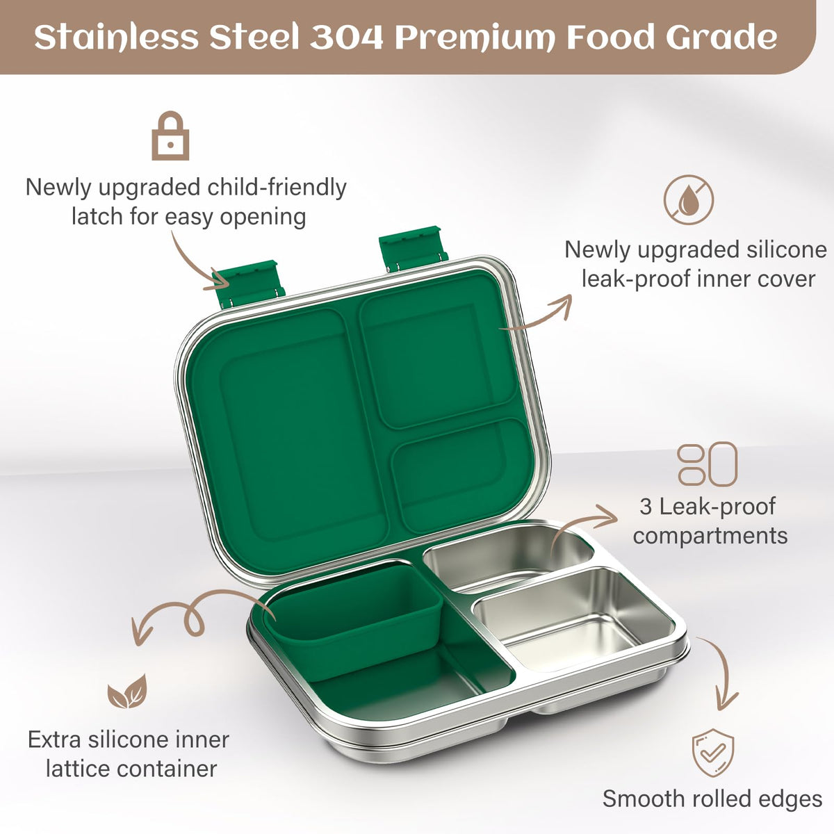 BABHAMNESS stainless steel body is durable for daily school meals.