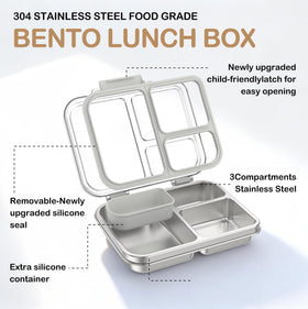 BABHAMNESS three-compartments bento box keeps meals organized for busy days.
