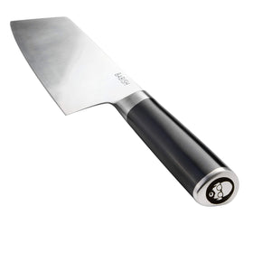 Babish Clef full-tang handle grip highlighting balanced control during chopping.
