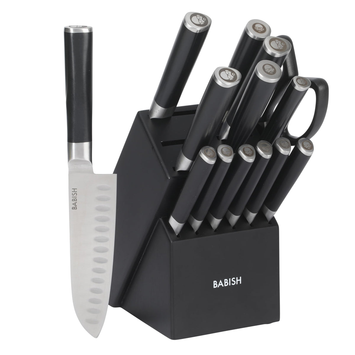 Babish high-carbon 4116 steel chef knife with full tang for balanced control.