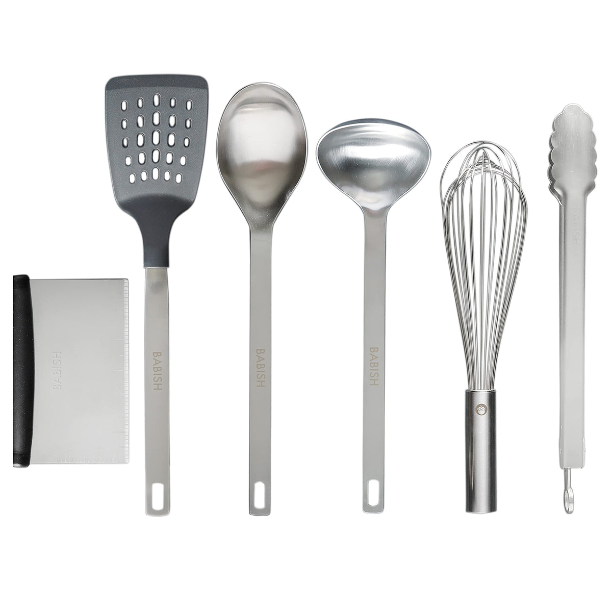 Babish nylon slotted turner protects nonstick pans while flipping.