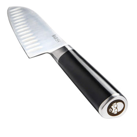 Babish Santoku full-tang handle provides balanced, comfortable grip.